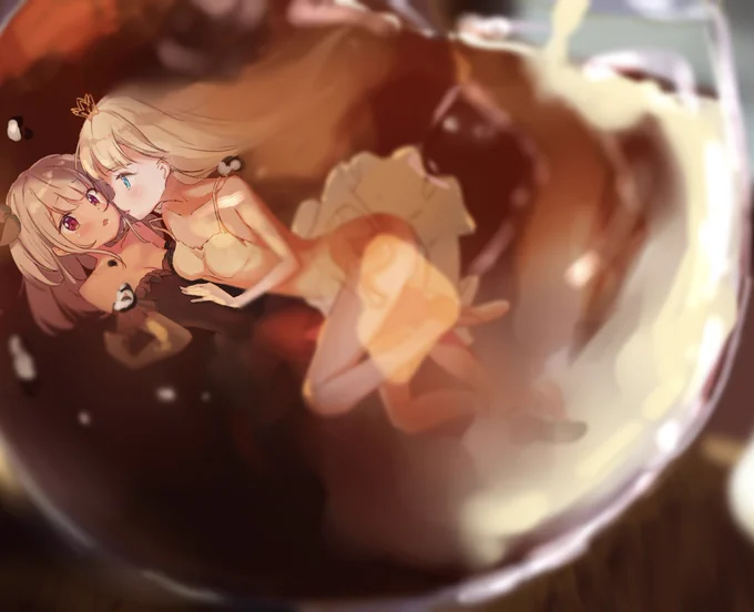 コーヒーがミルクに責められてカフェオレになっちゃうやつ 