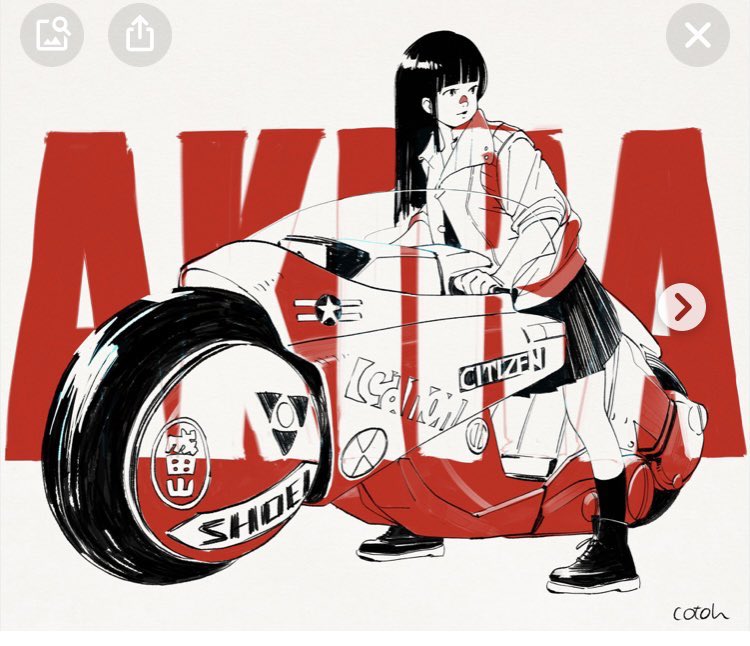 トレパクで話題の古塔つみ Akira 金田のバイクトレス絵をアパレルコラボで商標ロゴそのままで商用転用 Togetter