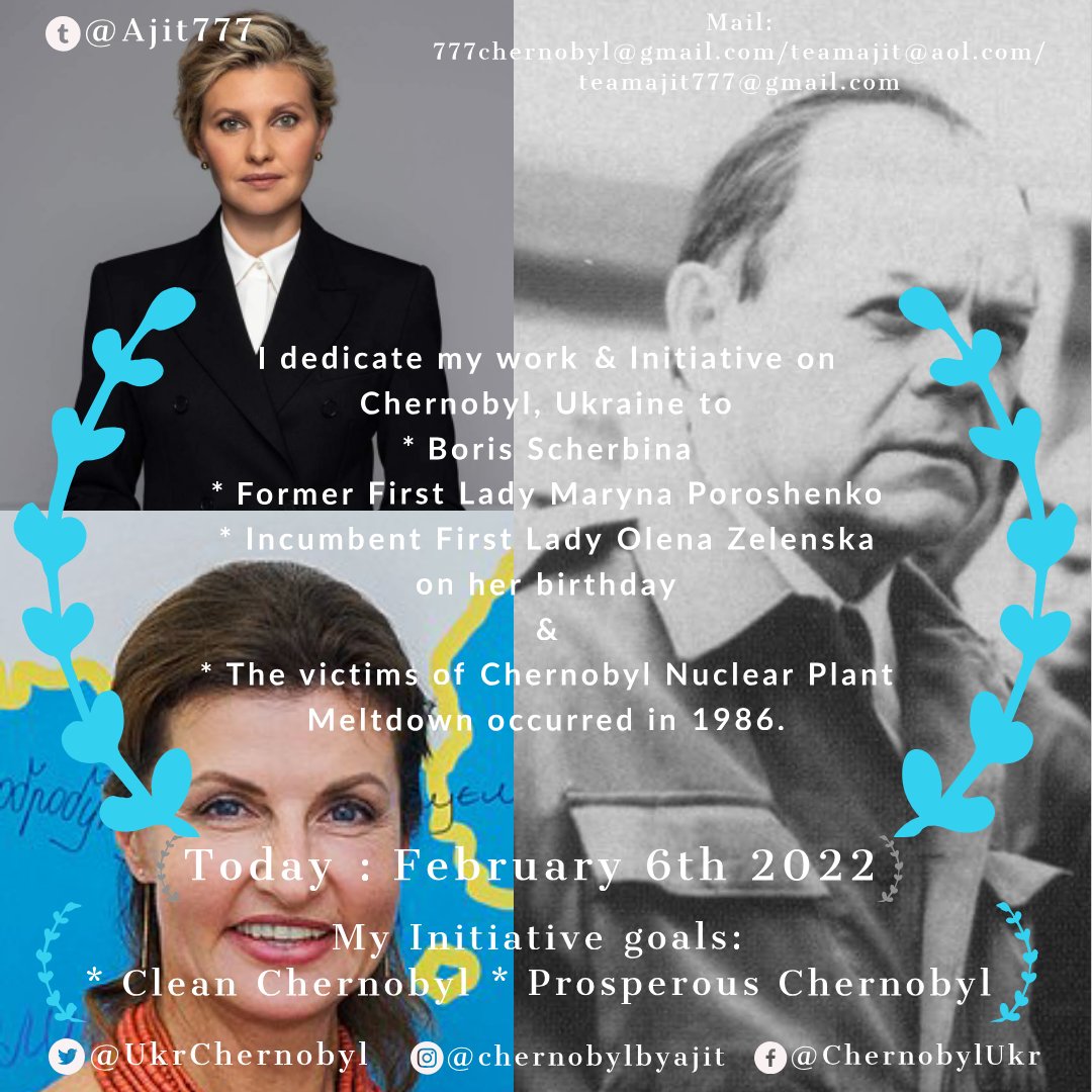UkrChernobyl's tweet photo. Dedication Announcement Day!!
February 6th 2022!

Love Love!!

#ChernobylMyInitiative 

Mentions:
@ZelenskyyUa 
@poroshenko 
#MarynaPoroshenko
#OlenaZelenska
#BorisScherbina
The victims of Chernobyl Nuclear Plant Meltdown
&amp; 
The people of Ukraine 🇺🇦🇺🇦🌷🌺

- AKR https://t.co/F9v52Y4JkK