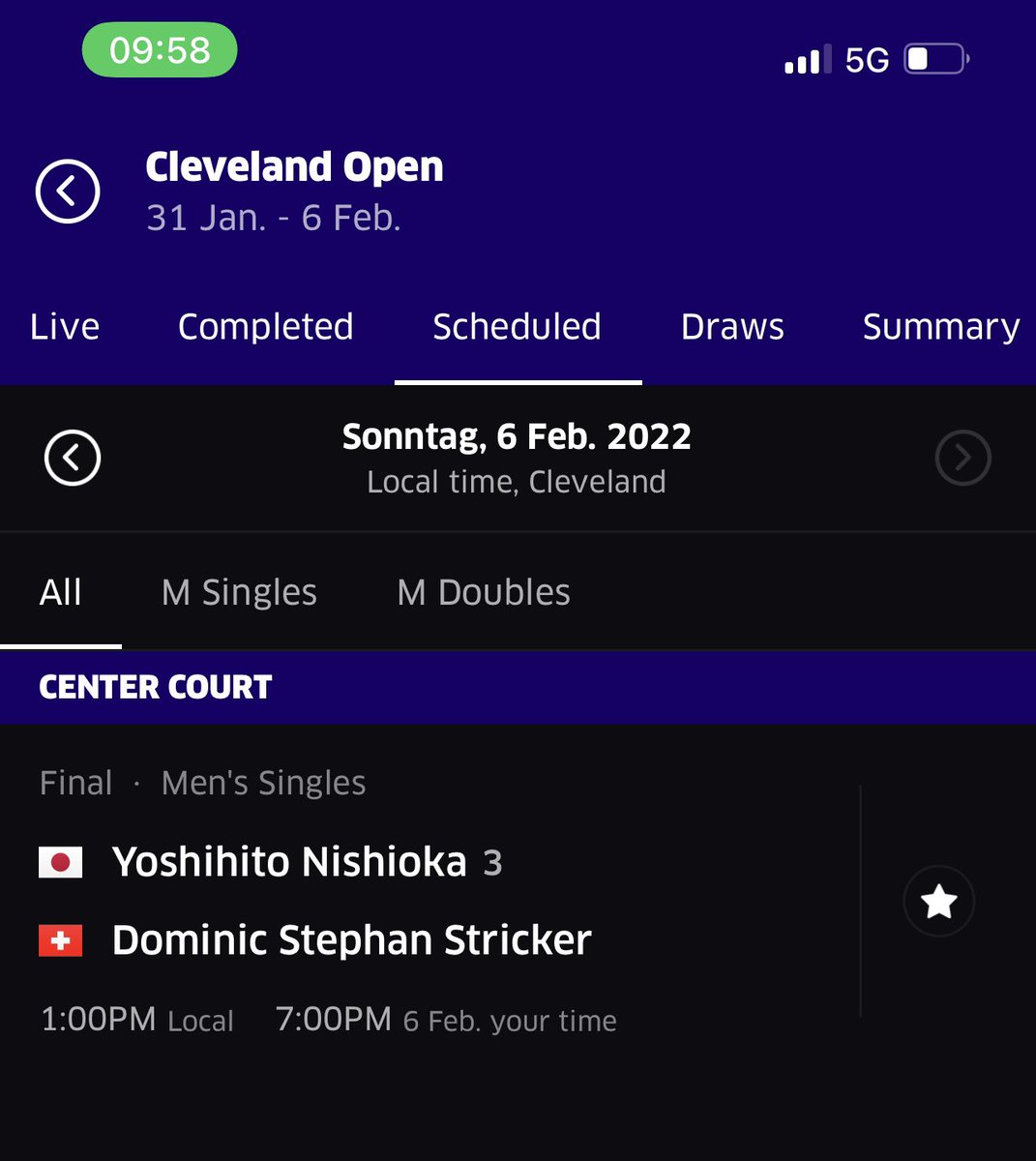 Heute 19Uhr Daumen drücken! <a href="/swiss_tennis/">Swiss Tennis</a> <a href="/FansStricker/">Dominic Stricker Fans😍🇨🇭</a>