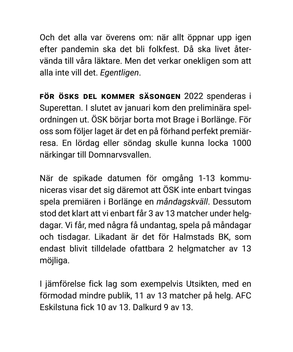 svartvitasthlm's tweet photo. Öppet brev från ÖSK:s supportergrupper. https://t.co/RfLux2R7Hs