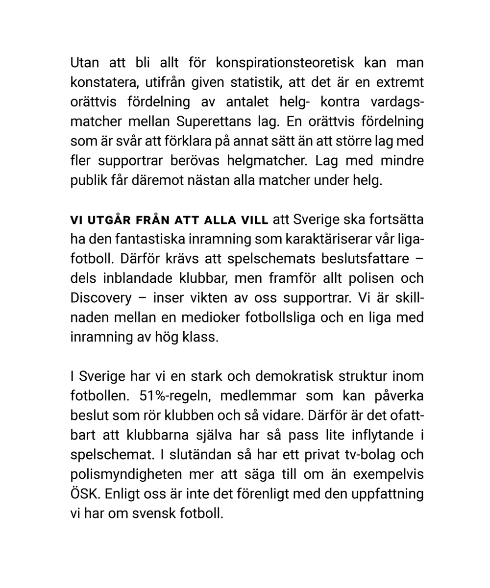 svartvitasthlm's tweet photo. Öppet brev från ÖSK:s supportergrupper. https://t.co/RfLux2R7Hs
