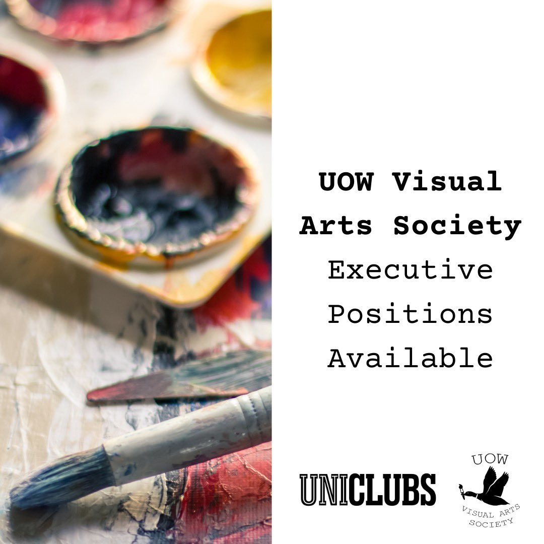 uowvisualarts's tweet photo. We have an amazing opportunity for 2 people to join our executive team as President or Vice President. Read how to apply here: https://t.co/YtFxBfy6Ea. Apply before our EGM on Wednesday 9 February at 6pm! ⭐️ https://t.co/YTQJZhZMqq