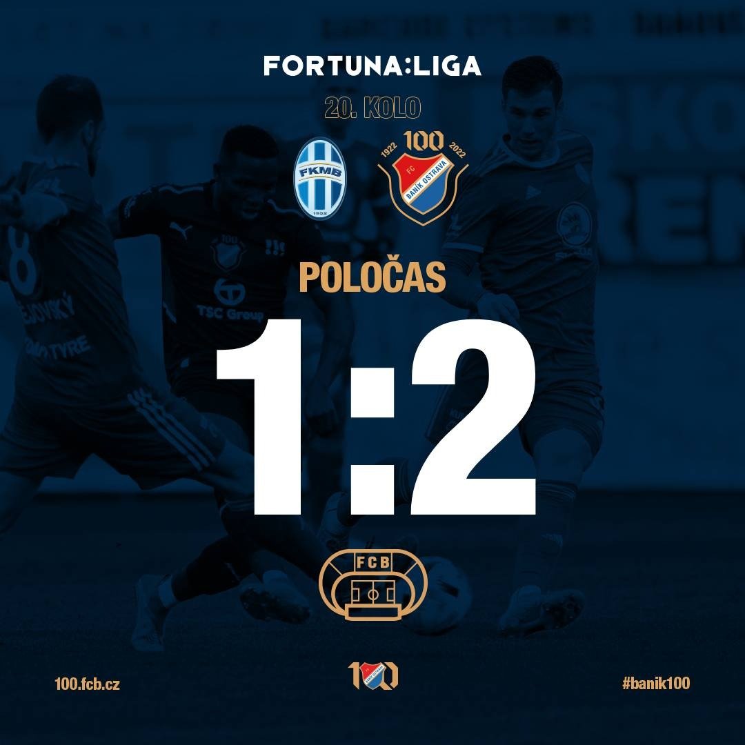 fcbanikostrava's tweet photo. ⏸️ POLOČAS | Baník rozehrál utkání výborně a po první půli drží vedení 2:1. #mblova https://t.co/oyDKZelPAT
