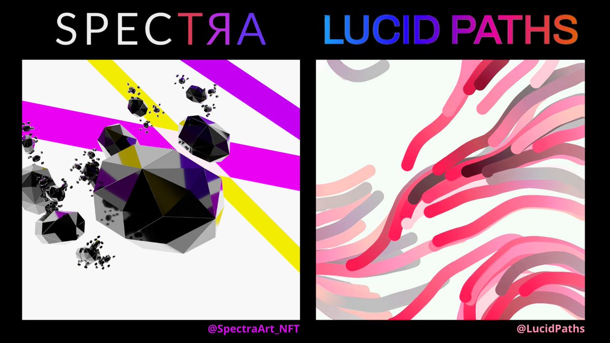 SpectraArt_NFT's tweet image. We love what the team at @LucidPaths are building, so we’ve decided to team up for a special NFT giveaway ahead of the release of Shackled!

1 Spectra Art &amp;amp; 1 Lucid Paths NFT to 2 winners.

Entry:
- Follow @LucidPaths &amp;amp; @SpectraArt_NFT
- RT post

Winners in 48 hours