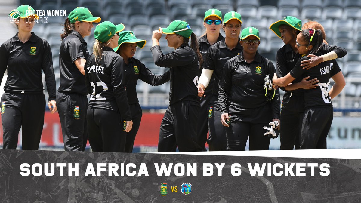 🚨 RESULT | MOMENTUM PROTEAS WON BY 6 WICKETS

An impressive display in the Black Day WODI from the Momentum Proteas see them claim a series victory over the West Indies 👏

#SAWvWIW #AlwaysRising #BePartOfIt
