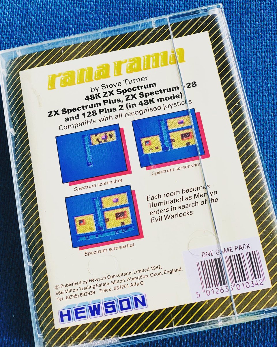 stu73's tweet photo. Found some old #zxspectrum games while going through my stuff. This was a cracker I played a lot. A #SteveTurner #craftgold classic from 1987 released by Hewson. #ranarama #retrogaming https://t.co/x7HLoFUTbp
