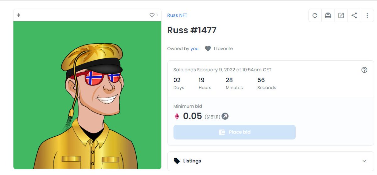 Our first bidding has started, get a chance to own a VIP Russ! 🔥

There will only be 10 unique VIP Russ + 1 Russ president. 

opensea.io/assets/0x495f9…

#NFT #NFTs #NFTCommunity #russnft #norge #cryptocurrency #nftspace #opensea