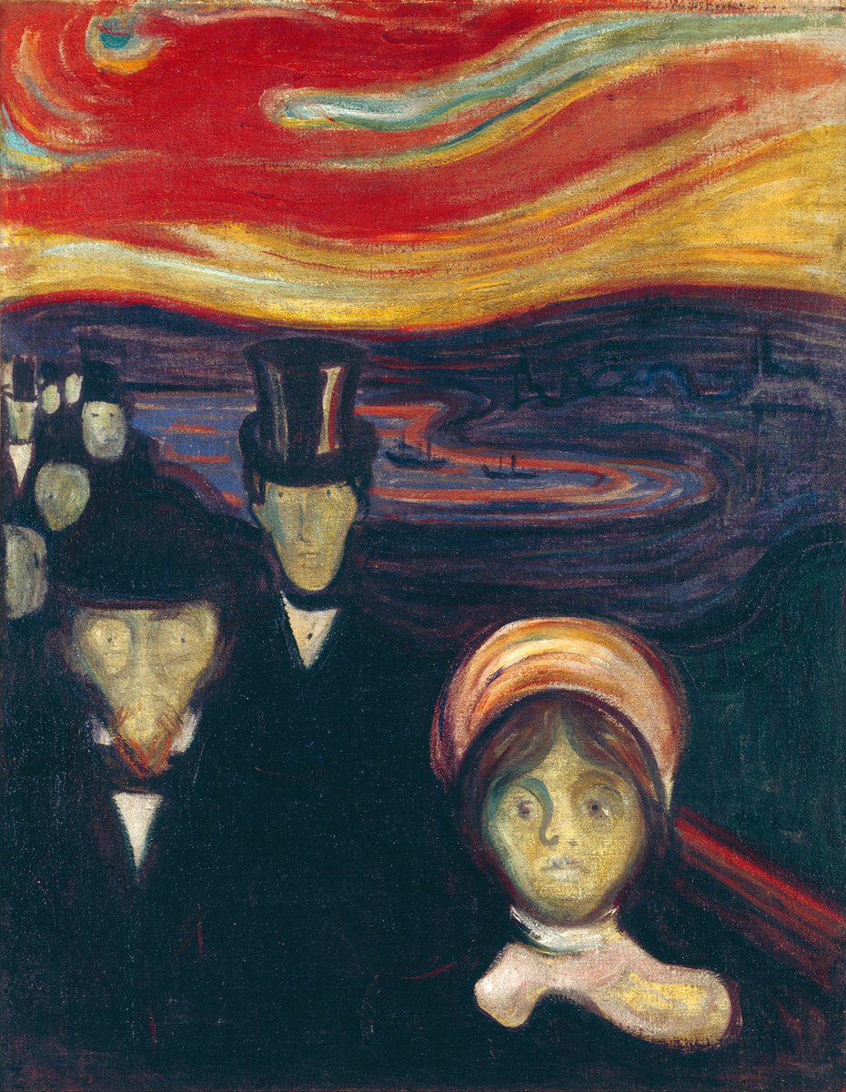 historiayarte_'s tweet photo. “Ansiedad” es una obra del pintor expresionista noruego Edvard Munch realizada en 1894. https://t.co/E2okrWt174