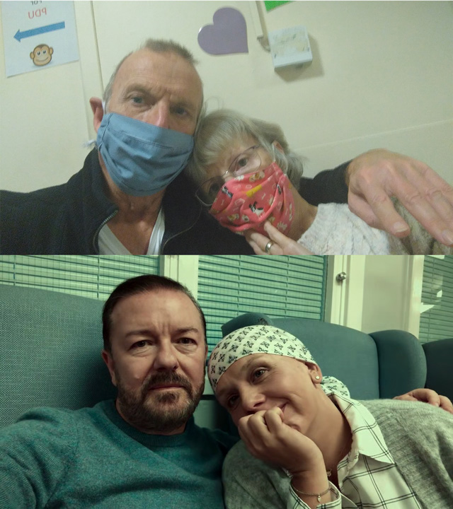BrainCM's tweet photo. Watched the final episode. Took my wife to the hospital (last photo of us) as she could not remember how much food to give to the dog, did a brain scan, was told the cancer had gone to her brain &amp; had 2/3 weeks to live. Died 3 weeks to the day. This show is so spot on #AfterLife https://t.co/BzVe3LQJ4D