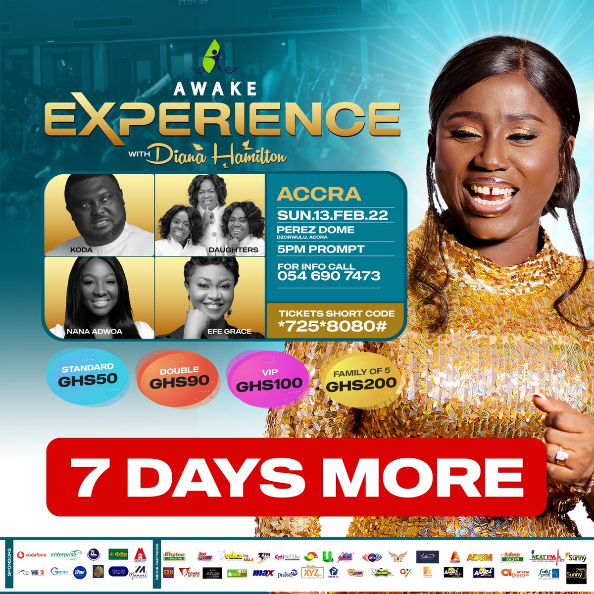 dianaahamilton's tweet photo. The #countdown to #AwakeDHexperience has begun Are you Ready? We're ready We can't to see you. Please Dial *725*8080# and see you there!
#DHexperience22
#DHexperience22
#AwuradeYe
#DoItLord
Brought to you by @awakepurifiedwaterand
Supported by
@adomcityestate
@enterpriselifegh https://t.co/GmbwH2BkuL