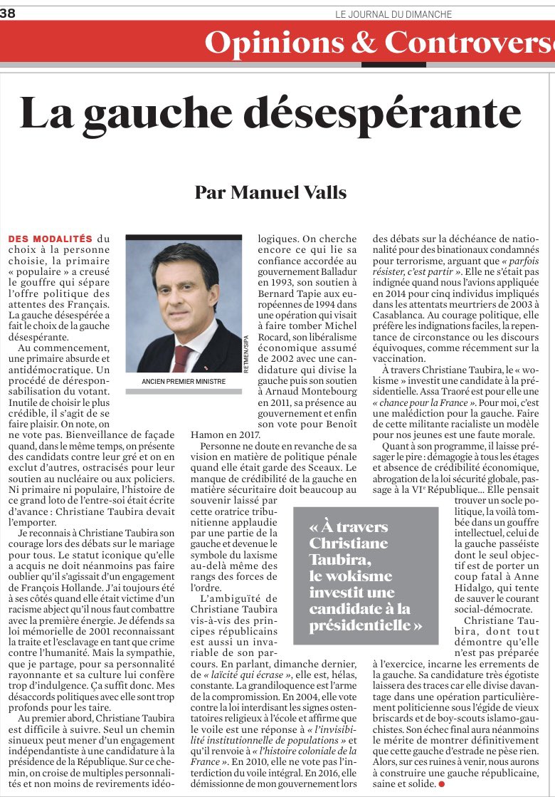 JAuslender's tweet photo. Militant du pôle écologiste et résolument engagé derrière la candidature de @yjadot, je n’en demeure pas moins scandalisé par la brutalité, la violence et l’outrance des propos de @manuelvalls contre @ChTaubira. 
Leur bêtise finissant cependant d’en souligner l’insignifiance. https://t.co/UatRWQVUAE