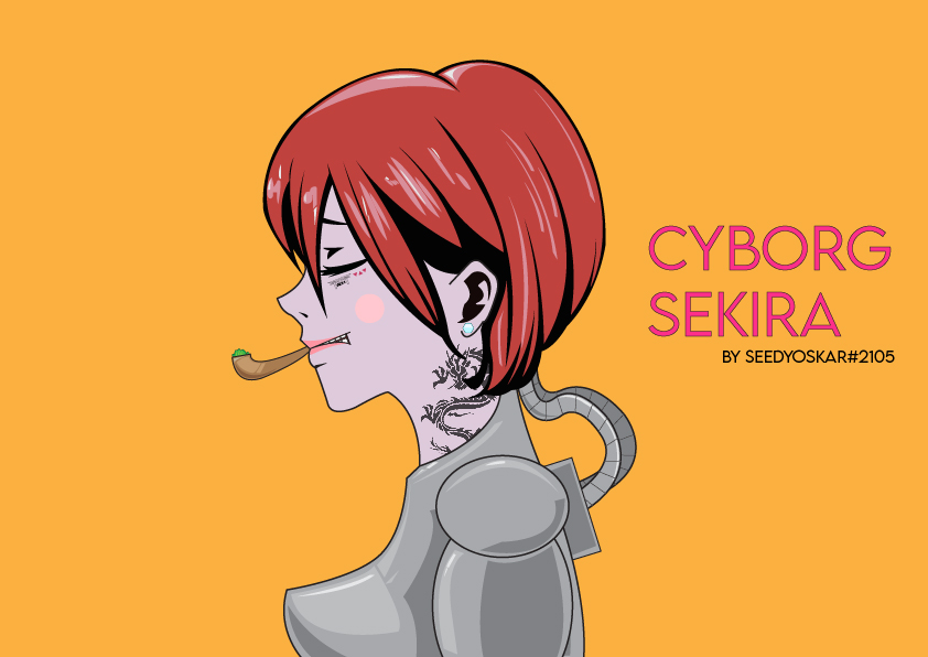 S33dyO's tweet photo. #SのKIRA #sekira @Sekira_NFT @AzukiZen 
This is my creation of a Cyborg SのKIRA!! Using Illustrator. https://t.co/sBRcn6ogJA