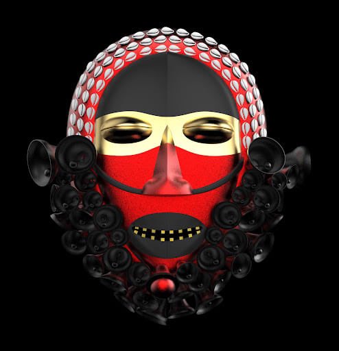 OBJClothing's tweet photo. Having come from the dark, mysterious realm of the forest, a Dan Mask wearer is believed to be unpredictable. Therefore, an attendant always accompanies the gle masquerader to control it and interpret its speech. 
https://t.co/MuMwTjxFBx via @opensea https://t.co/O3mUnJbNUA