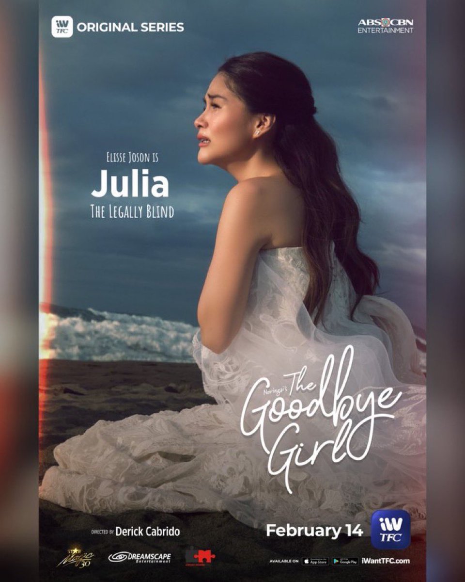 ABSCBNpr's tweet photo. Elisse Joson is Julia, The Legally Blind!

In celebration of Star Magic’s 30th Anniversary, catch iWantTFC’s Feb-ibig offering, Noringai’s #TheGoodbyeGirl this February 14. Directed by Derick Cabrido. From Dreamscape Entertainment and Clever Minds Inc. https://t.co/dGkbtVPfnd
