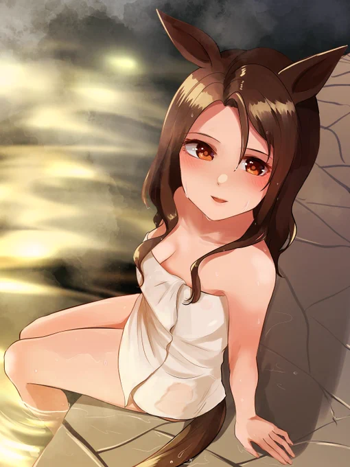 #ウマ娘 #お風呂の日
温泉キングヘイロー 
