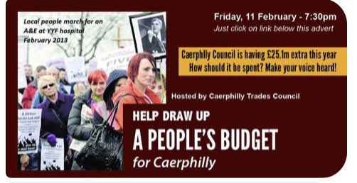 Hawkins2Mac's tweet photo. What matters to you in Caerphilly! 
Let your voice be heard  

The People’s Budget meeting will be hosted by Caerphillly County Trades Council. All welcome:
Friday, 11 February at 7:30pm online.
           👇🏼👇🏼👇🏼
https://t.co/nSMRlTIQU8 https://t.co/6zv4628jtU