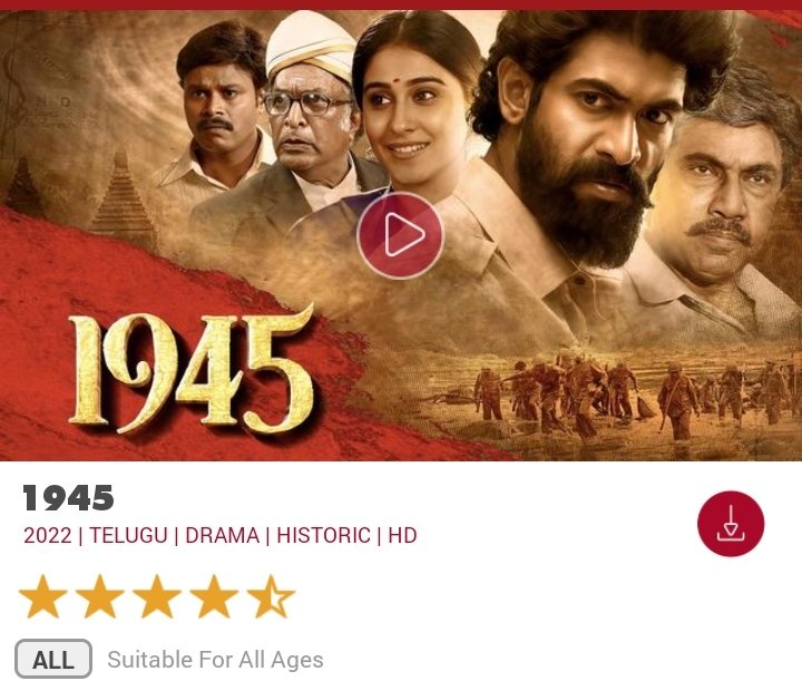 Movies4u_Officl's tweet photo. #1945Movie streaming now on #Sunxt
#RanaDaggubati #ReginaCassandra https://t.co/MK11OTVQ1F