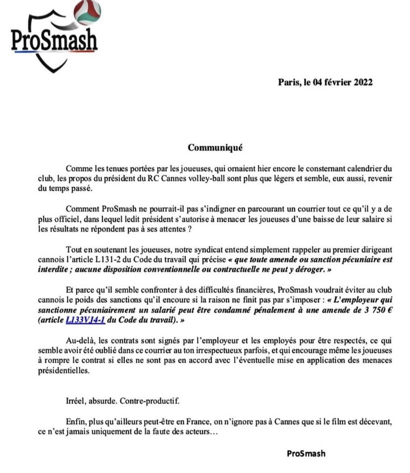 YannickBazin's tweet photo. Voilà ce qu’il se passe dans le Volley en France⚠️‼️ @rccannes @RMCsport @LNVofficiel @lequipe @FFvolley @FFLose https://t.co/FpajQE3Ac9
