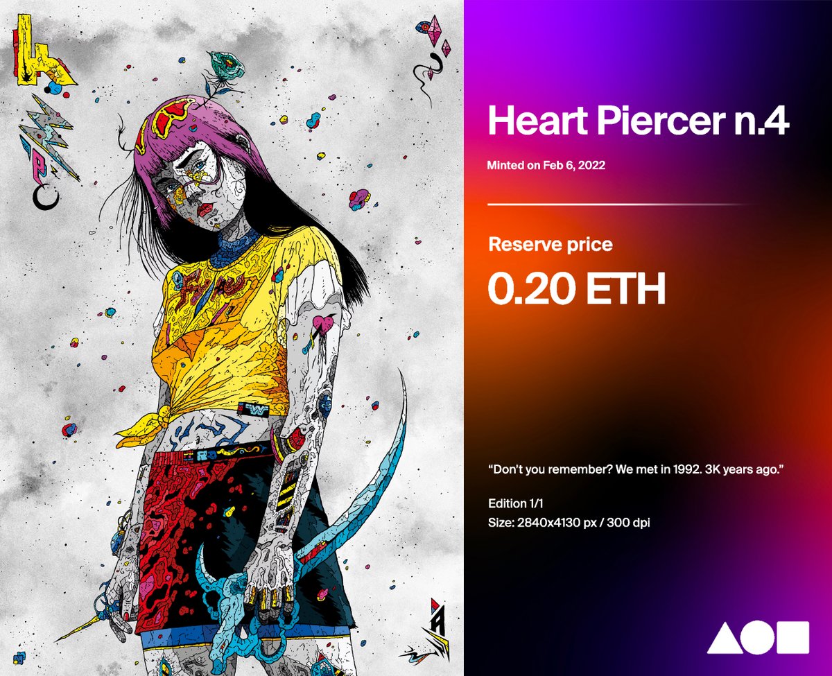 marsplastic2020's tweet image. I’m pretty excited: I’ve just minted and listed my first NFT on @withFND✨ 
Big thanks to my crypto-mentor @niroperrone and @IvanQuaroni, who helped me a lot to approach the cryptoart world.  🙏🏻💖

Heart Piercer n.4. Ready for auctions. 
foundation.app/@marsplastic20…