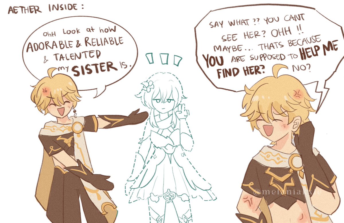 melaniakxle's tweet photo. pls be mindful of aether’s feelings!! t_____t 

#GenshinImpact #原神 https://t.co/dEz1S3S4CE