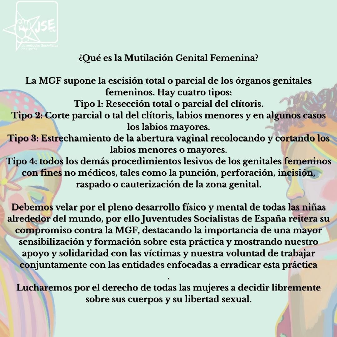 JSE_ORG's tweet image. 💜MANIFIESTO DE JSE CONTRA LA MUTILACIÓN GENITAL FEMENINA💜

Nuestras compañeras @paulaalonsoc_ y @DiianaMatos son las encargadas de recordarnos que la lucha por una vida digna para las mujeres que sufren cualquier violencia, está más fuerte que nunca.