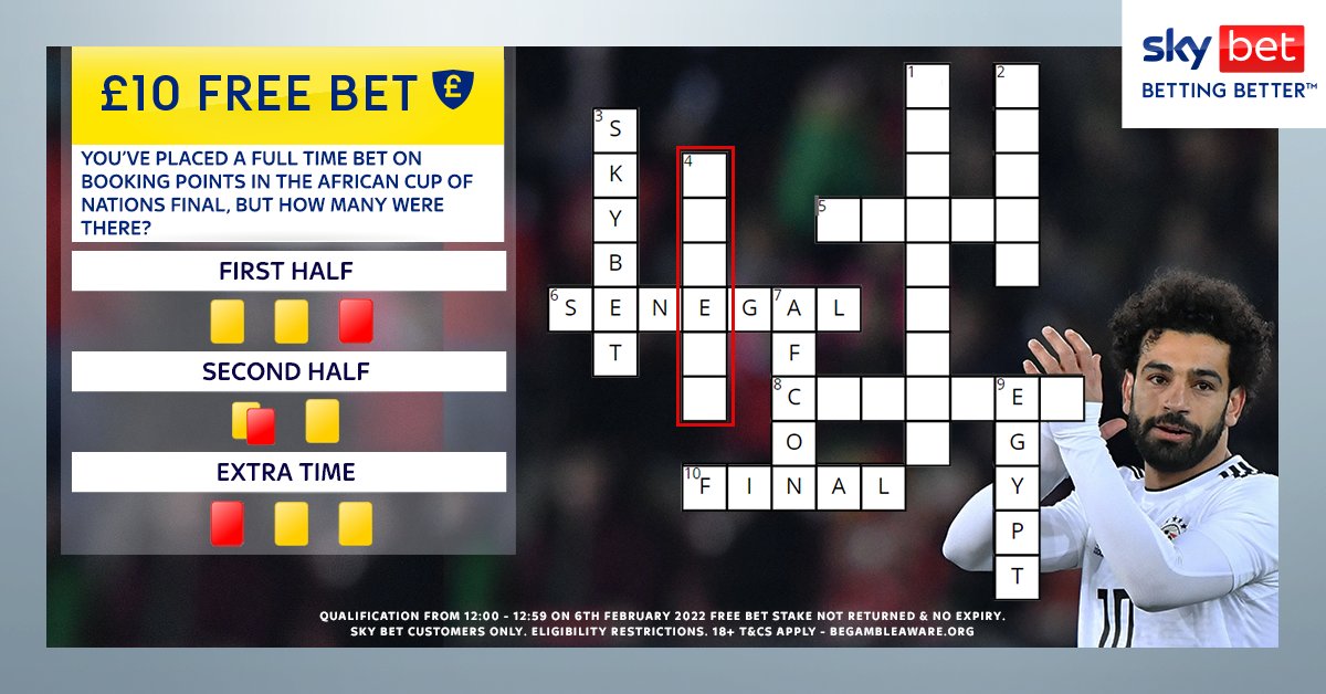 SkyBetHelp's tweet photo. 🚨 ROUND ONE 🚨

🏆 Follow @SkyBetHelp &amp; reply with the correct answer using #FinalFinders to be in with a chance of winning a £10 free bet!

⚽ We've got a new question every hour so retweet to test your mates! 

T&amp;C's 👉 https://t.co/pwsbs6zVj4

#AFCON2021 https://t.co/AbNWwBuBCL