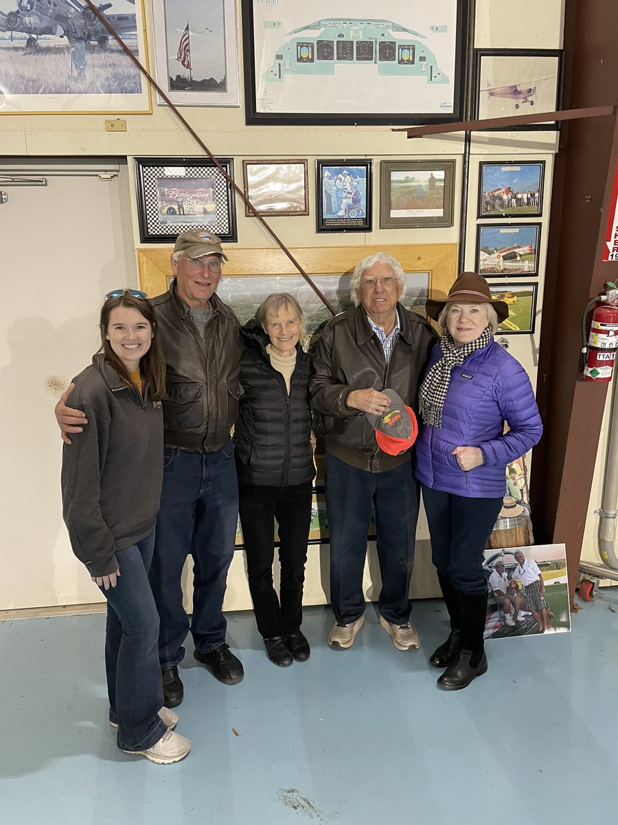 pilotcayla's tweet photo. Standing with South Carolina general aviation royalty Jim and Eileen Wilson and Pat and Mary Lou Hartness at the Chilly Chili Fly-In yesterday. General aviation is alive and well in SC with these four at the helm! #flywithaopa #tripletree #generalaviation https://t.co/WhpqSpJTYy