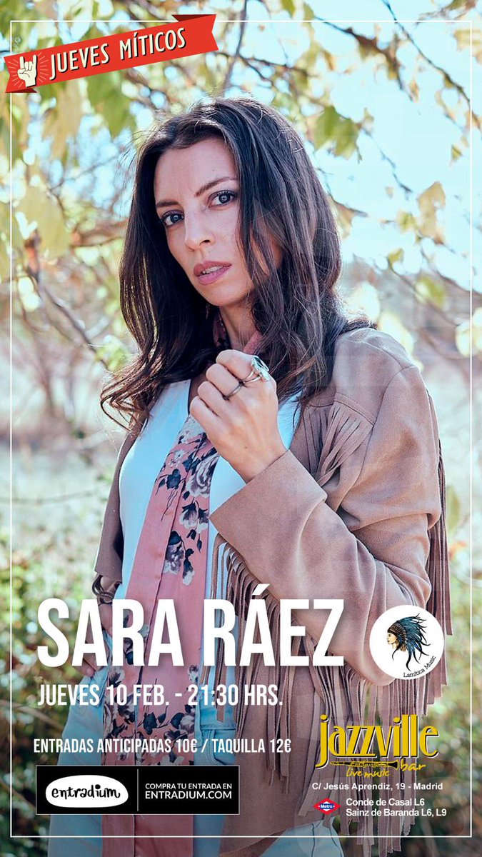 ¡El próximo jueves 10 en #Madrid!
<a href="/sararaez/">SARA RÁEZ</a>