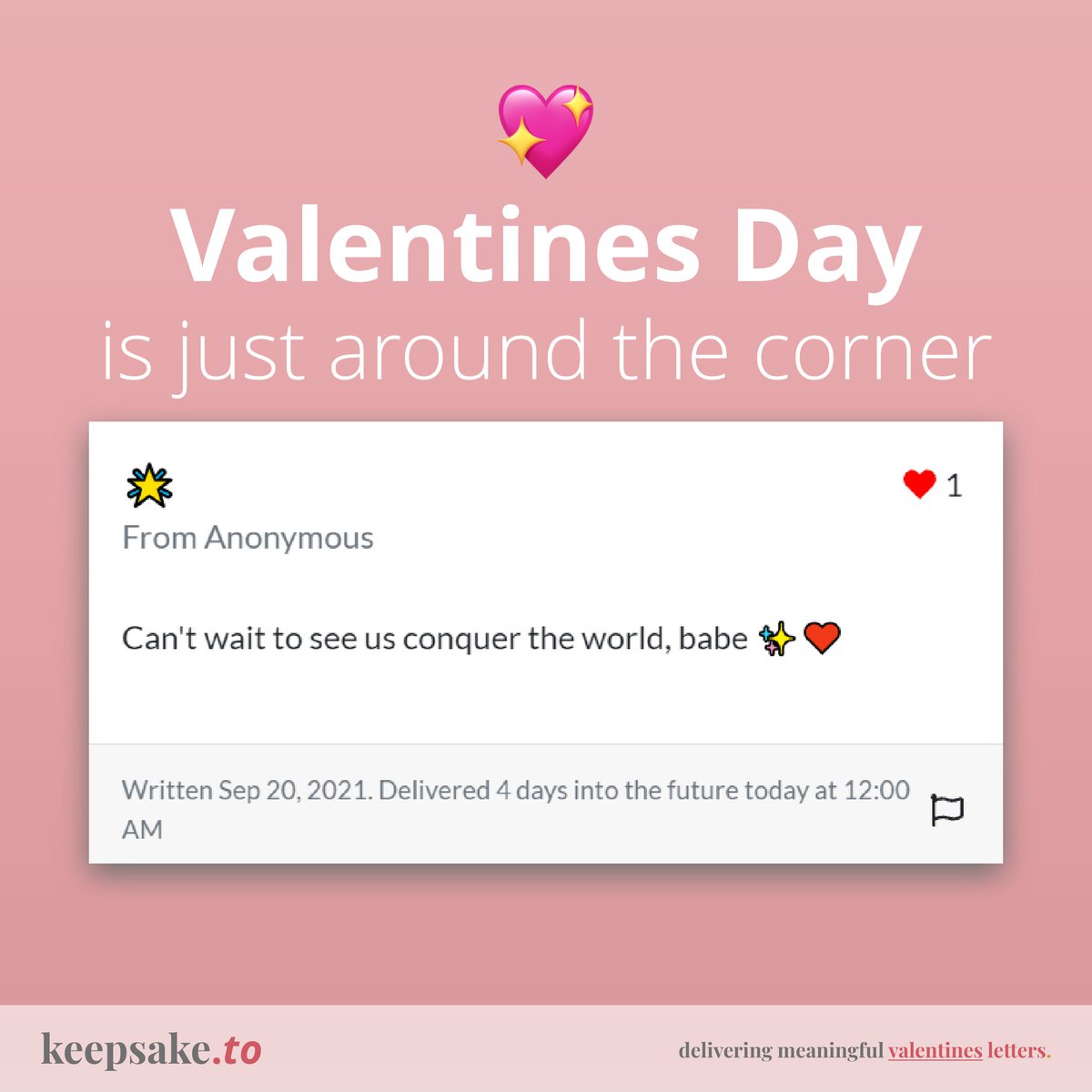 keepsakeletter's tweet photo. It’s love month and Valentines is just 8 days away 💖 

Make your valentine sweeter with Keepsake! Gift your letters with Keepsake QR Codes and attach it onto your gift (chocolates, flowers, candles, food, you name it!) and make the memories last 🌹 https://t.co/FbJtJvic0x