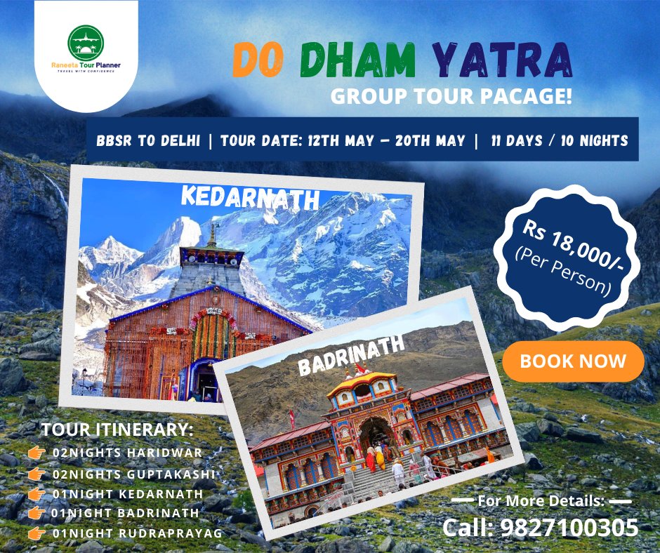 Raneeta Tour Planner - Best Travel Agency &amp; Tour Operators in Bhubaneswar, Odisha on #Google bit.ly/3AZvMEy #dodhamyatra #dodhampackage #dodham2022 #dodham #dhamyatra #badrinath #kedarnath #travelagencynearme #travelagencybhubaneswar #besttravelagencyinbhubaneswar