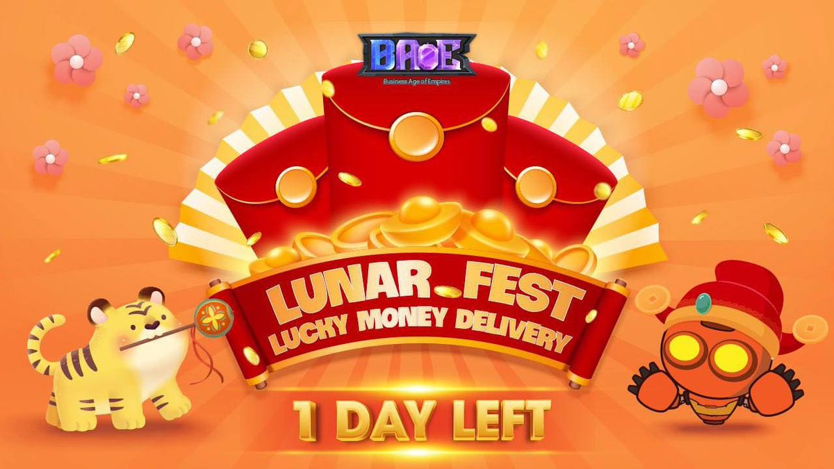 OfficialTeamCGG's tweet photo. 🧧 LUNAR FEST: 1 day left 🧧

Hey Emperors 🙌🏻
The “Lunar Fest: Lucky Money Delivery” race is coming to an end in just only 1 DAY 🏁

for more details you can check in our FB page
https://t.co/QQe8bHpgdD https://t.co/qx6WsN3FHS