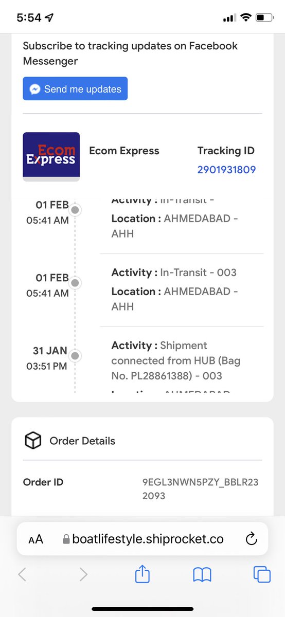 anshu080's tweet photo. @RockWithboAt pathetic service by Boat india.I ordered boat headphones on 29th Jan.Order reached my city on 01st Feb but its still not out of delivery. It still says in transit.AWB 2901931809 thrgh ECOM express. @amangupta0303 you cant make a big brand with such pathetic service. https://t.co/h1vAFNr0u2