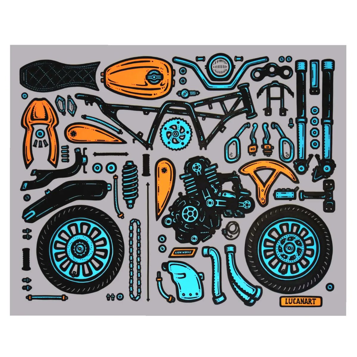 LucanArt's tweet photo. This fun wall done recently for The Lion Works School to teach students some new skills... like fixing a motorbike, pretty cool :)
#LionWorks #learning #mural #posca #caferacer #flatlay #artandeducation #lucanart https://t.co/VDFXSp40yx