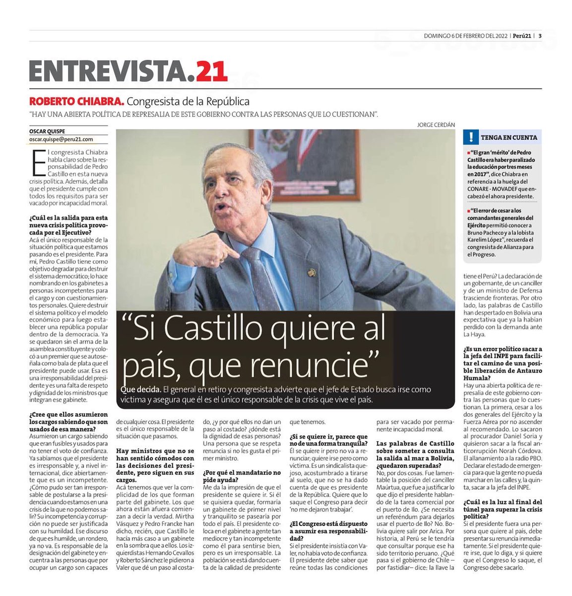 robertochiabra's tweet image. Entrevista @peru21noticias  @EjercitoPeru @naval_peru @fapperu @congresoperu 🇵🇪