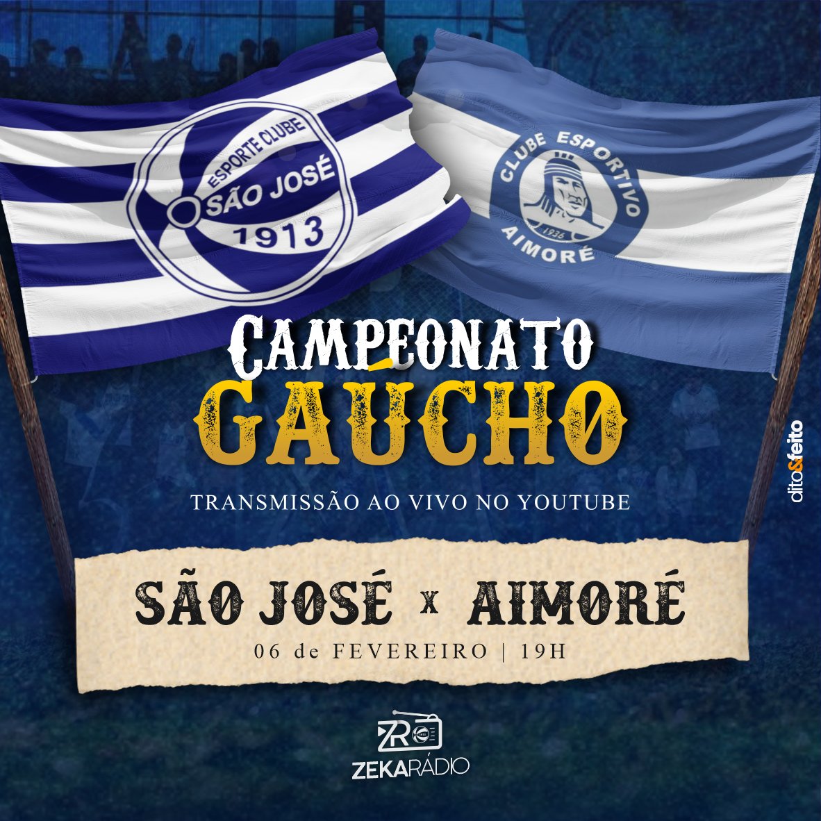 ZekaRadio's tweet photo. HOJE É DIA DE ZECA! 

Torcedor, chama todo mundo pra vir torcer pelo Clube do Bairro na Zeka Rádio! 
Vai no Passo D'areia? Acompanha a gente! Não vai no Passo? Deixa que a gente te aproxima! 

São José x Aimoré
Narração: Lucas Garske
Comentários: Matheus Dalpiaz

#Gauchao2022 https://t.co/82P2BFTbPD