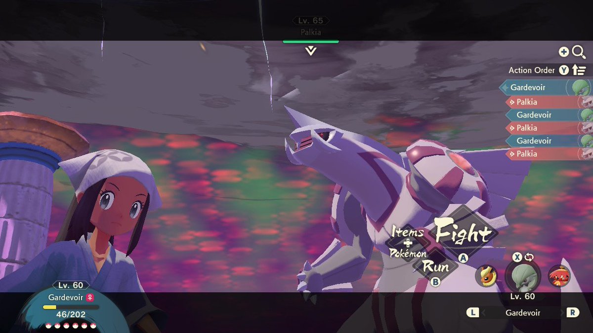 Everyone sees it as Palkia, the legendary Spatial Pokemon which I have to catch to save the Hisui region.

I see it as a punching bag to train up my team. 😅
#pokemon
#PokemonLegendsArceus