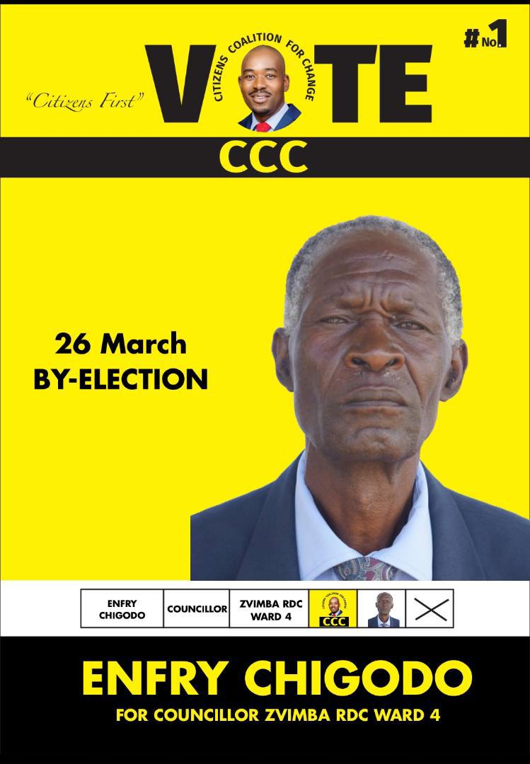 ccczvimba's tweet photo. #yellow Zvimba! Chakachaya! Tumirai shoko kumusha

Tine by-election ku ward4. Vhoterai va Enfry Chigodo kuti vave councillor we ward 4. Tumirai shoko kumusha. vaChigodo vanoteerera uye vanotumika. Zvimba yose pama yellow ipapo!! #NgaapindeHakeMukomana  #RegisterToVotezw @hwendec https://t.co/RBK4eFFJKw