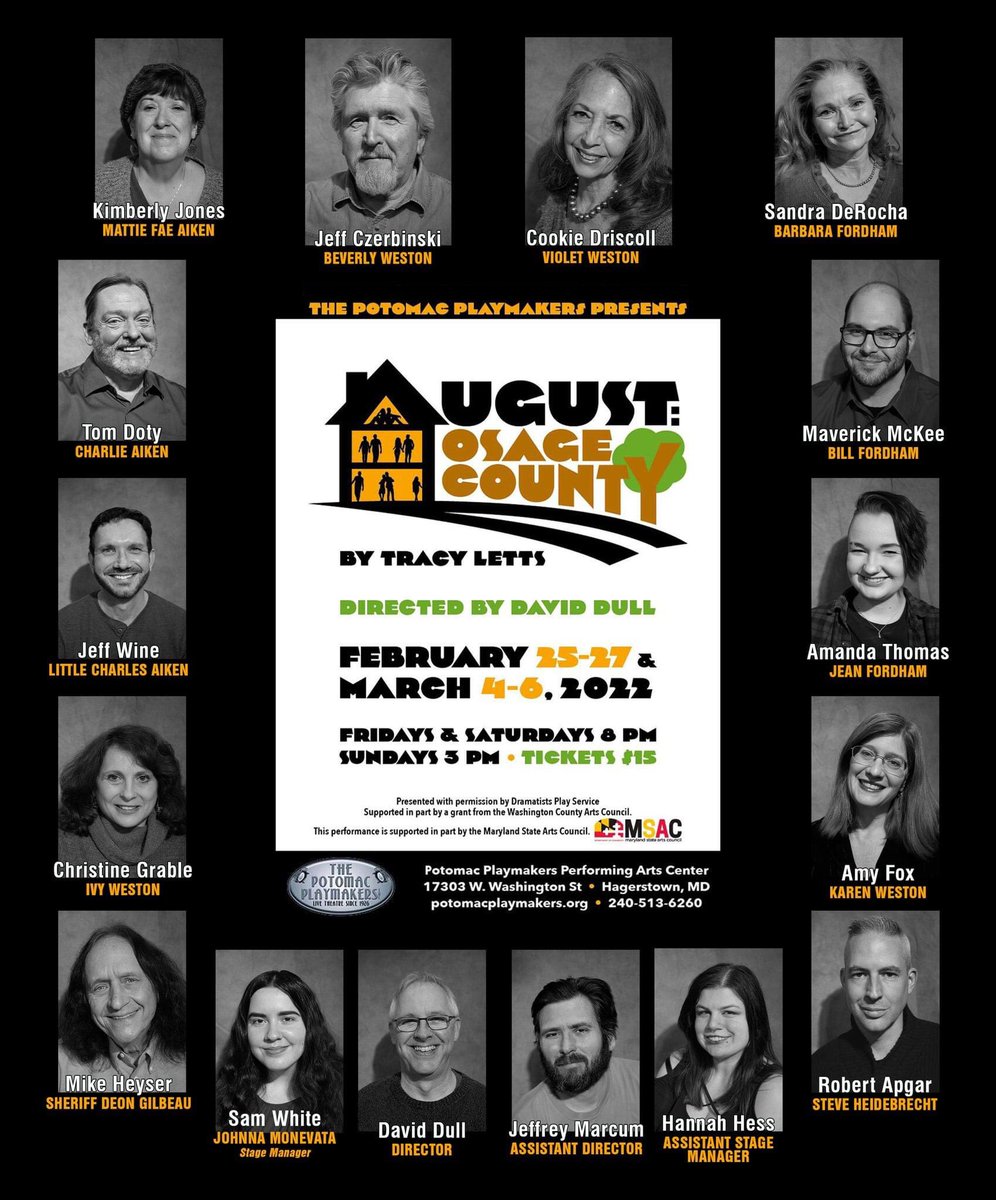 PPlaymakers's tweet photo. "August: Osage County" opens Feb 25 and runs the 25-27 and March 4-6.  Buy your tickets today on our website at https://t.co/0GaeaGlnoG
* This show contains heavy family situations, language and topics that could be triggering to people based on their personal experiences * https://t.co/hMtA2AyYxr