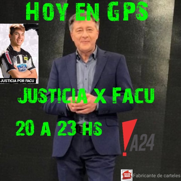 Hoy en <a href="/GPS_A24/">GPS</a> Justicia Por Facu 
#JusticiaPorFacuSaccoccia
#Tolerancia0
Difundan