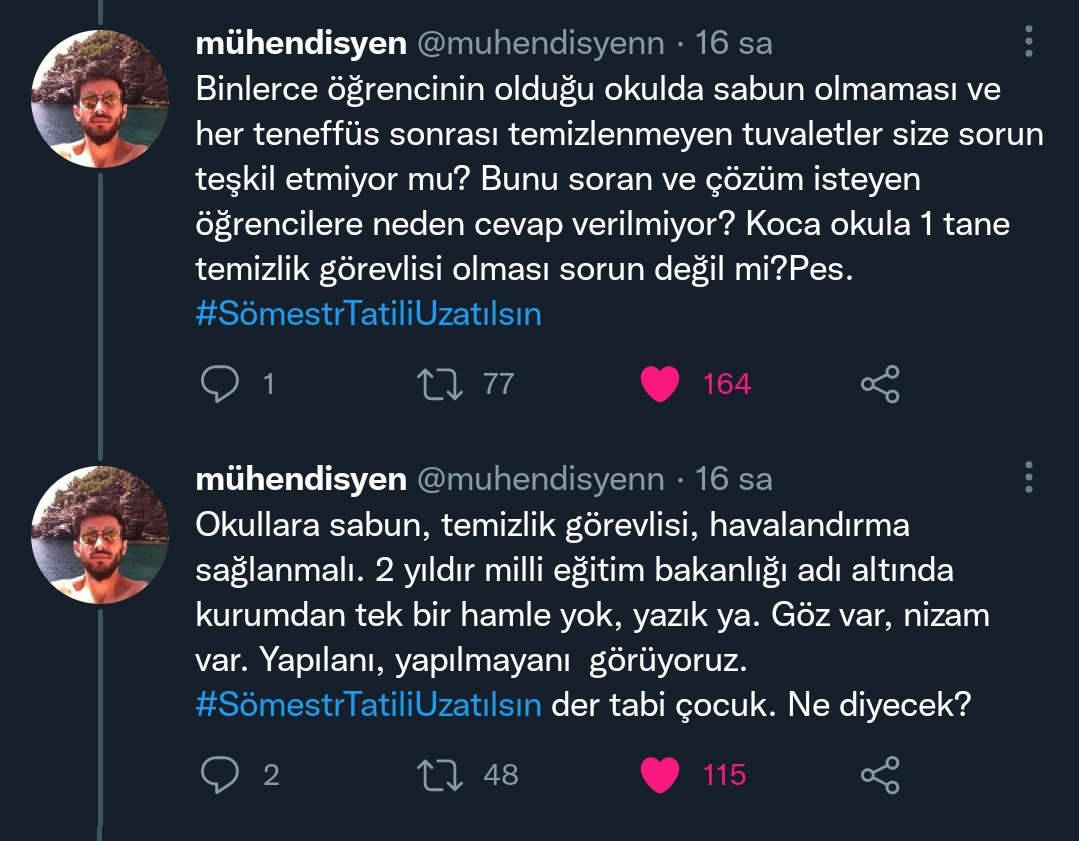 Canlı yayında şu sorulara cevap verir misiniz?
Milli Eğitim Bakanı Mahmut Özer sizden cevap istiyoruz. 
#SoemestrTatiliuzatilsin