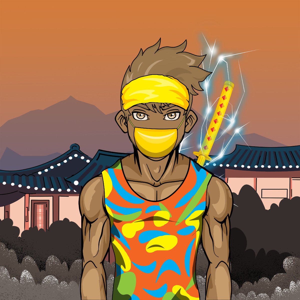 the community decided ⚔️ today we reveal a badass ninja with a super rare weapon the golden lightning katana ⚔️🔥

would you like to mint one with this superior weapon? 🚀

#badassninjas 7777 unique and hand drawn NFT's
join our discord ⚔️ (link in bio)

#nftart #presale