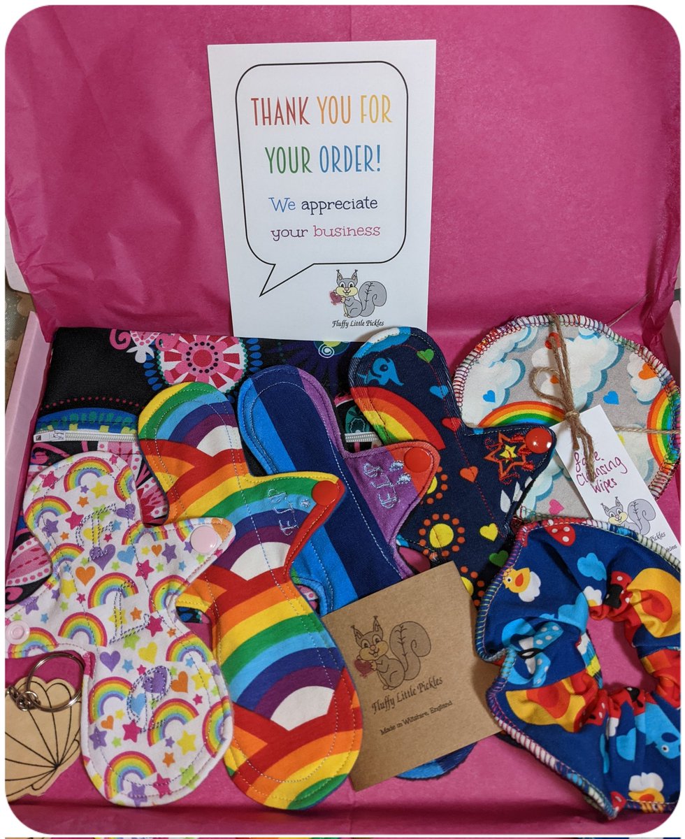 FluffyPickles's tweet photo. Just one of the '1st Period' teen/pre-teen starter sets heading out this week! 
#csp #clothsanitarypads #periods #reusable #sustainable #sustainableperiods #ecofriendly https://t.co/TJ4oyBboMB