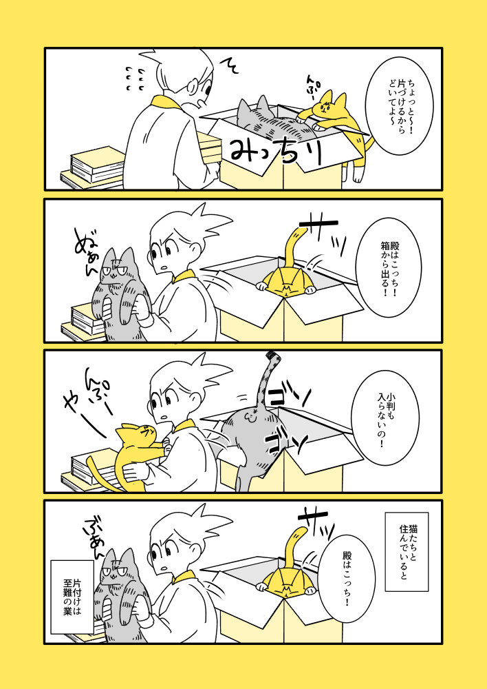 猫と子猫と片付け https://t.co/4yZdHEP2HK 