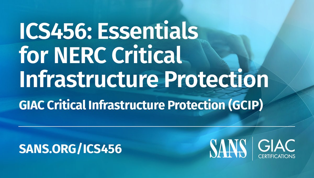 SANSICS's tweet photo. #ICS456 empowers students with knowledge of the "what" & the "how" of the version 5/6/7 standards.
Try the course demo for free today ▶️ https://t.co/3aSOC9MJB0
#ICS #Essentails #NERC #CriticalInfrastructure https://t.co/LSQNkwYlor