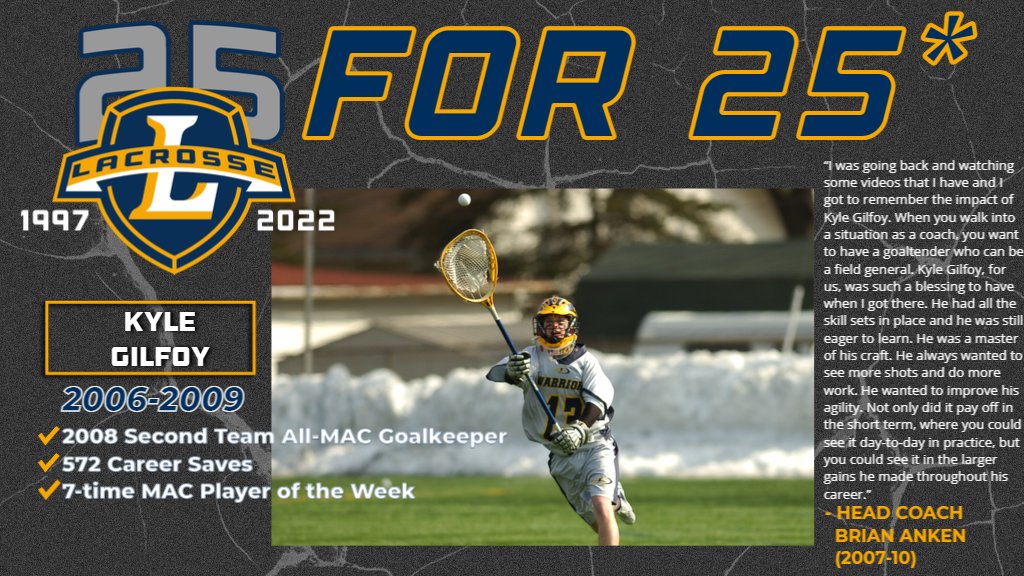 lycoathletics (@lycoathletics) on Twitter photo We asked former and current <a href="/lycominglax/">Lycoming Lacrosse</a> coaches to pick out players to spotlight from their time on campus to celebrate the program's 25th anniversary - today Brian Anken shines the light on Kyle Gilfoy. #d3lax #MAClax We asked former and current <a href="/lycominglax/">Lycoming Lacrosse</a> coaches to pick out players to spotlight from their time on campus to celebrate the program's 25th anniversary - today Brian Anken shines the light on Kyle Gilfoy. #d3lax #MAClax