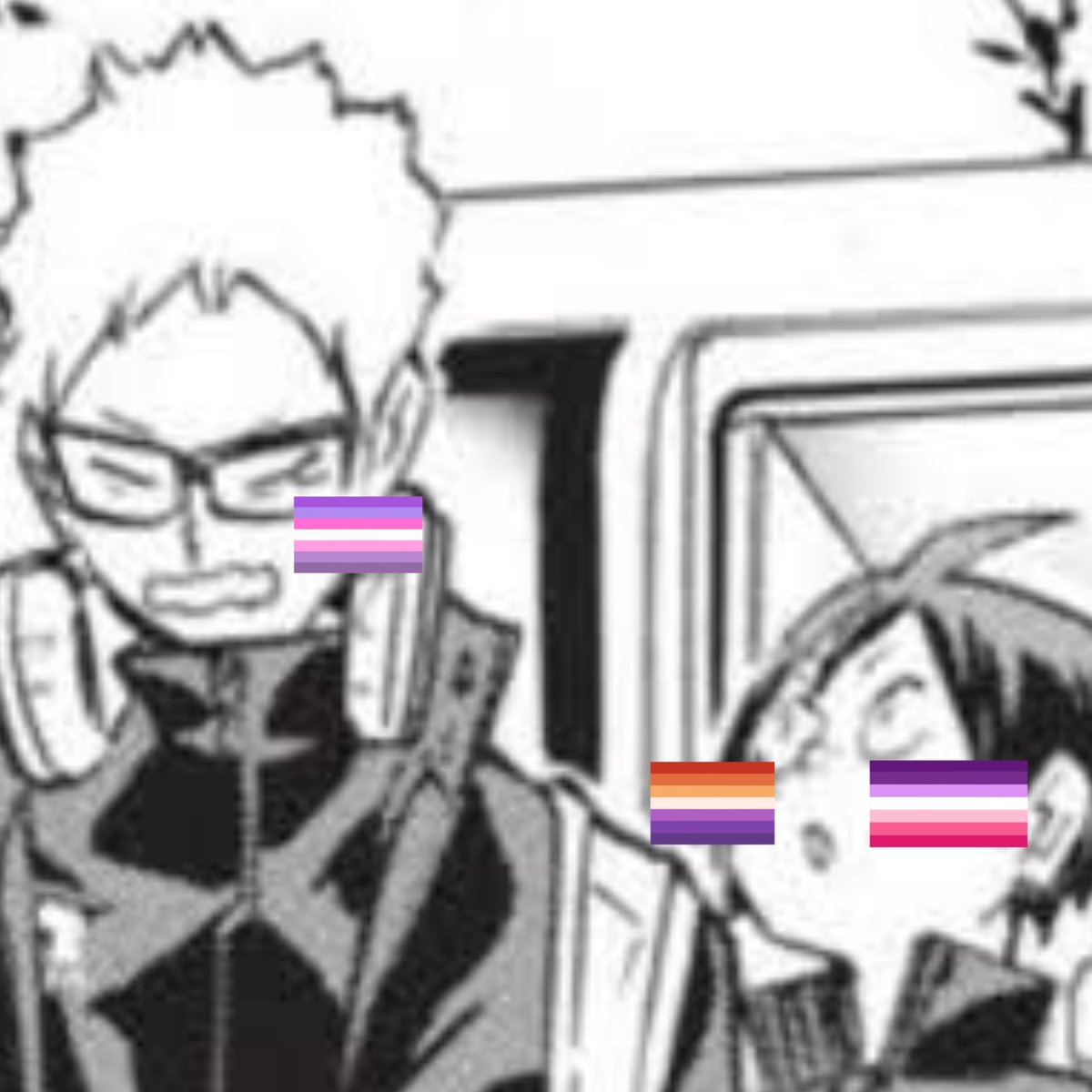 [requested by <a href="/yachikisser/">kae 𓇼⋆｡˚𖦹𓆝₊ ⊹</a> ] yamaguchi is a genderfluid filipino lesbian!! star uses she/they/star/he, and she's dating tsukishima who is a transfem lesbian (she/xe/moon)!!