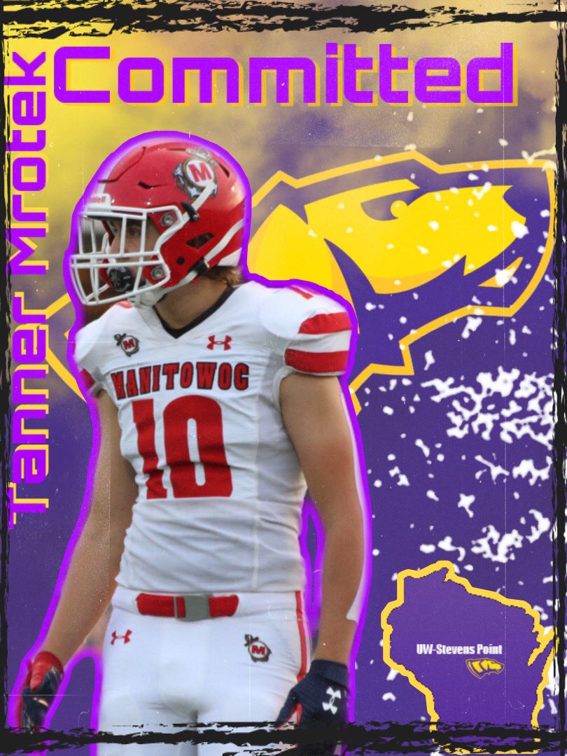 MrotekTanner's tweet photo. After numerous conversations with @CoachTJLucas I am excited to announce my commitment to @UWSPfootball. I would like to give a huge thank you to @CoachPerrone for helping me with the process and my amazing family for always having my back no matter my decisions. Go DAWGS!! https://t.co/JTcTq2e2Z0