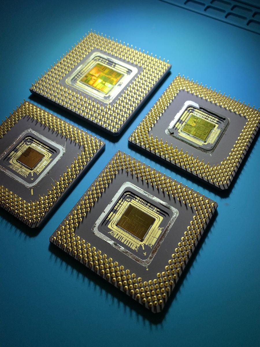 duke_cpu's tweet photo. I continued working on my #Pentium #CPU story following the 25 years anniversary of the Pentium MMX. The four Pentium generations go through a 800nm, then 600nm, and finally a 350nm process for the two last Pentium versions. #cpuduke #intel #vintage #microelectronics https://t.co/Fwsm8WI1lj