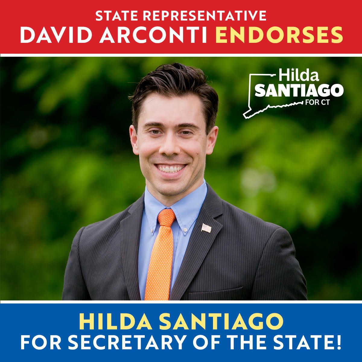 🚨ENDORSEMENT ALERT!🚨 "I've served with Hilda for a decade in the House and seen her tireless work ethic up close. No one will work harder for the residents and voters of Connecticut. I'm proud to endorse my friend Hilda Santiago for Secretary of the State." - @StateRepArconti